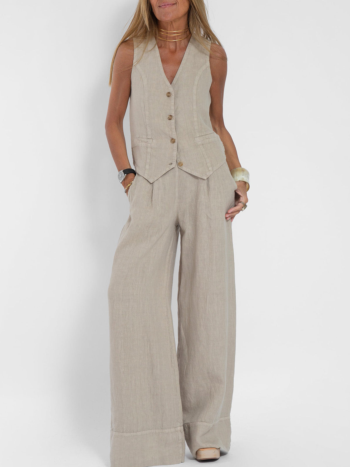 Aira™ | Ensemble 2 pièces gilet &amp; pantalon large