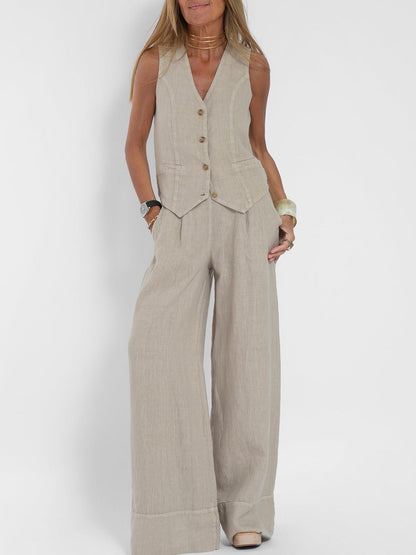 Aira™ | Ensemble 2 pièces gilet &amp; pantalon large