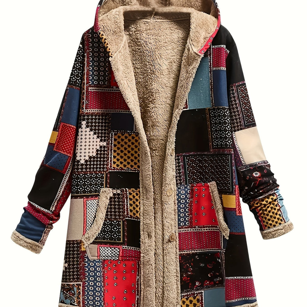 Etta | Manteau à capuche en patchwork