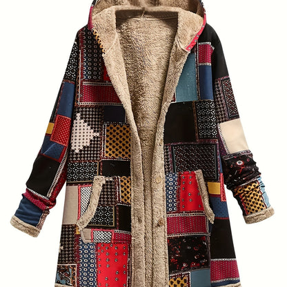 Etta | Manteau à capuche en patchwork