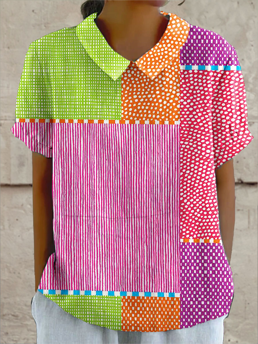 Zoé™ | Chemise patchwork colorée