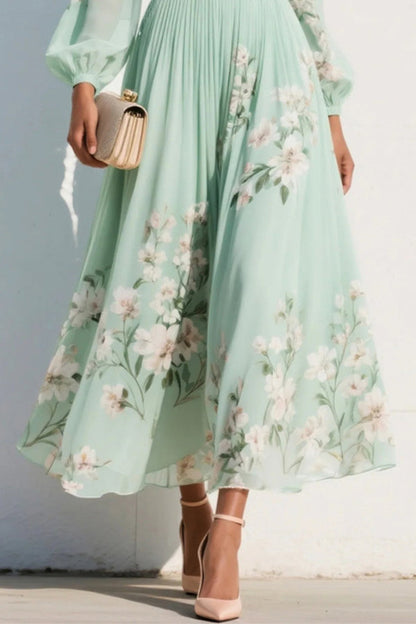 Vacances™ | Robe longue fleurie col V
