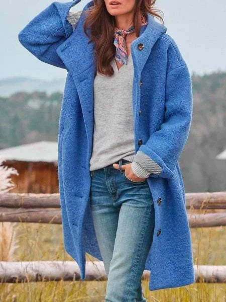 Audrey - Veste d'extérieur chaude à boutons, chic et confortable