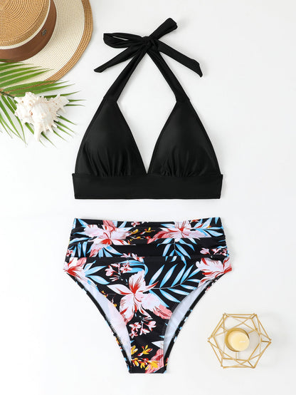 RIMINI™ | BIKINI HALTER À VOLANTS TAILLE HAUTE