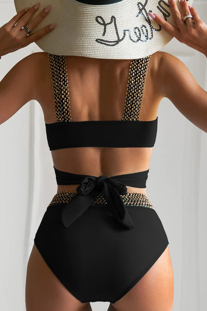SOLÉDOR™ | BIKINI TAILLE HAUTE DÉTAILS DORÉS