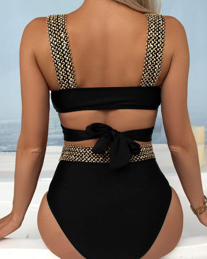 SOLÉDOR™ | BIKINI TAILLE HAUTE DÉTAILS DORÉS