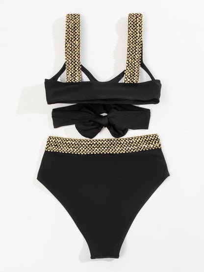 SOLÉDOR™ | BIKINI TAILLE HAUTE DÉTAILS DORÉS