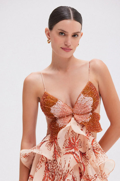 NAHIA™ | ROBE MAXI À VOLANTS