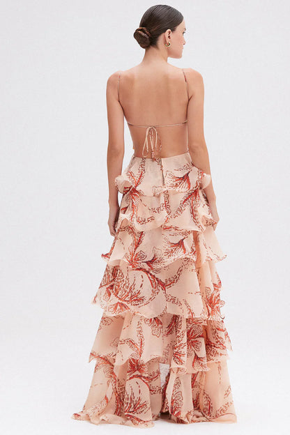 NAHIA™ | ROBE MAXI À VOLANTS