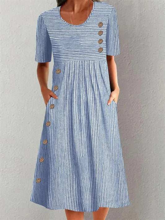 Ashley™ | Robe midi rayée