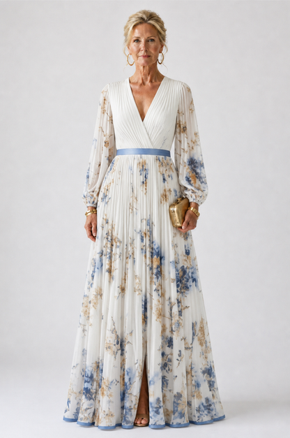 Agnès™ | Robe maxi fleurie col V