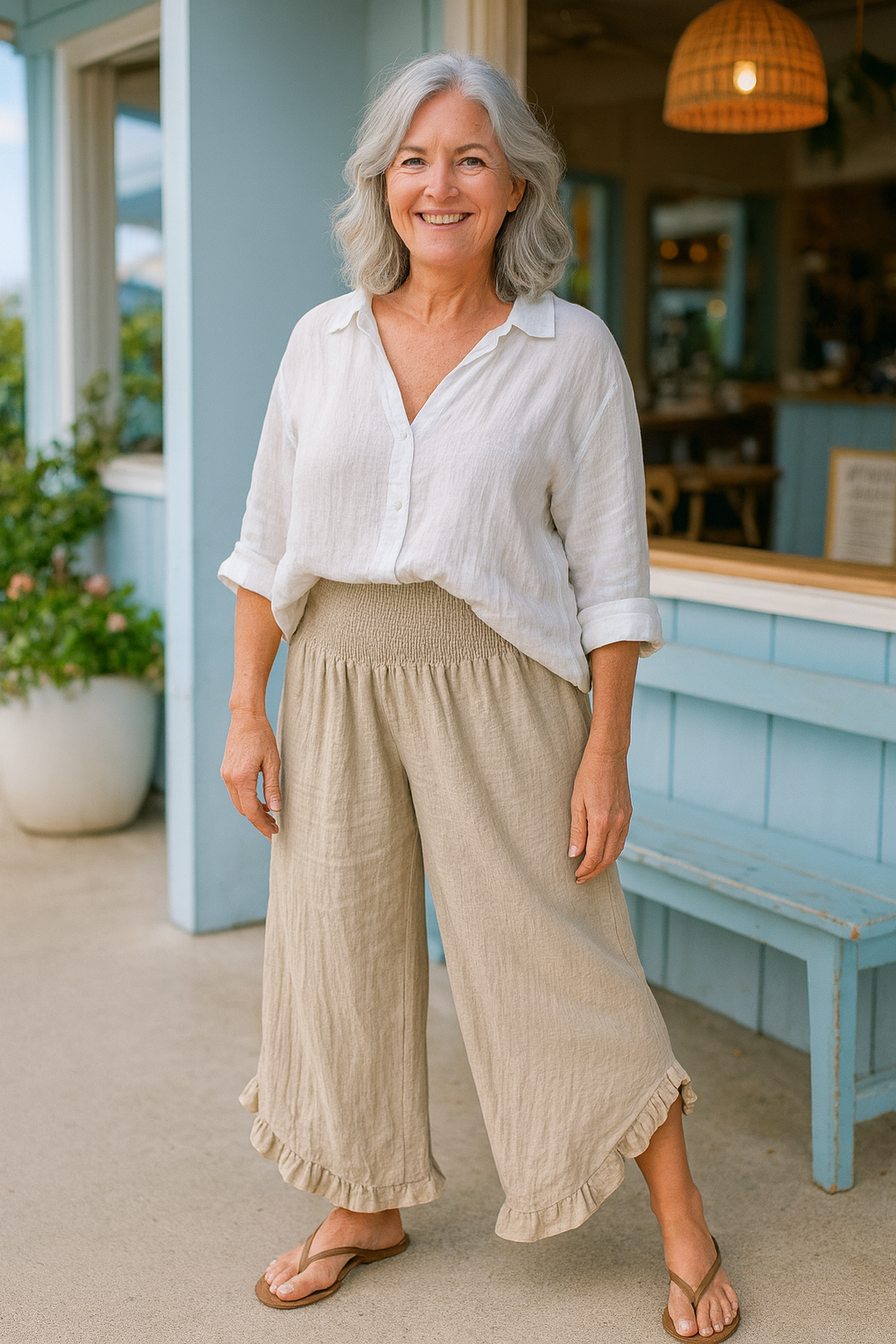 Yvette™ | Hose aus Baumwoll-Leinen-Mix