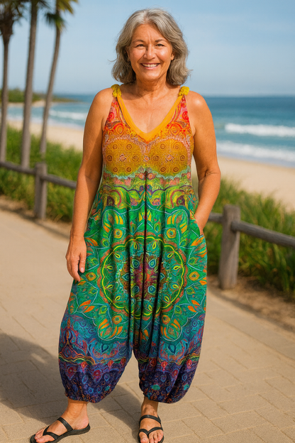 Luella™ | Boho-Overall mit weitem Bein und Taschen