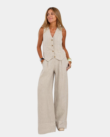 Assia™ | Ensemble gilet sans manches et pantalon