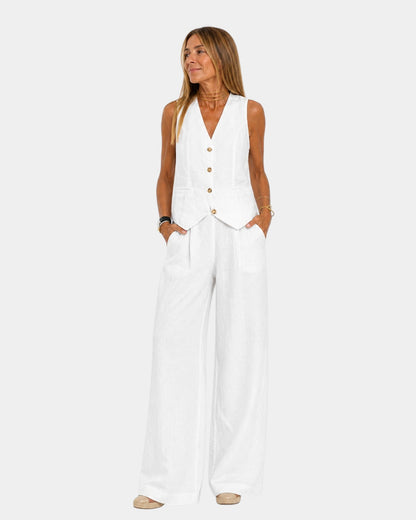 Assia™ | Ensemble gilet sans manches et pantalon