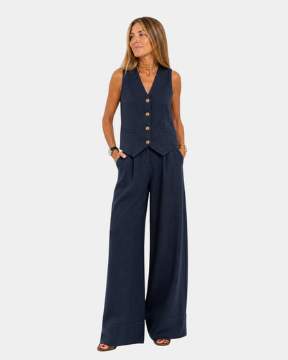 Assia™ | Ensemble gilet sans manches et pantalon