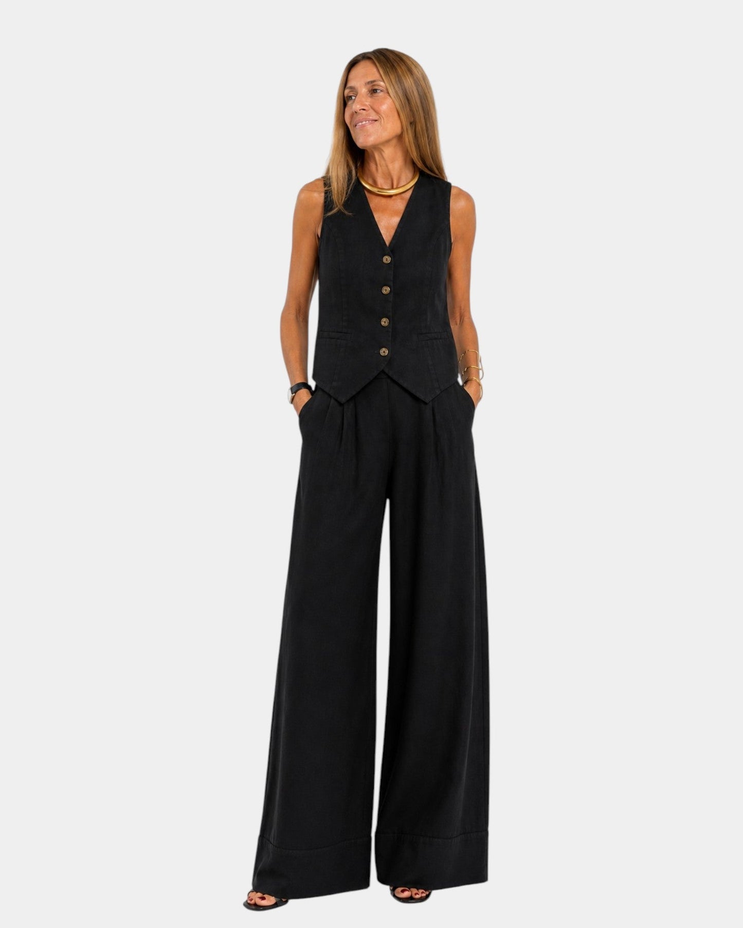 Assia™ | Ensemble gilet sans manches et pantalon