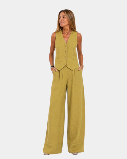 Assia™ | Ensemble gilet sans manches et pantalon