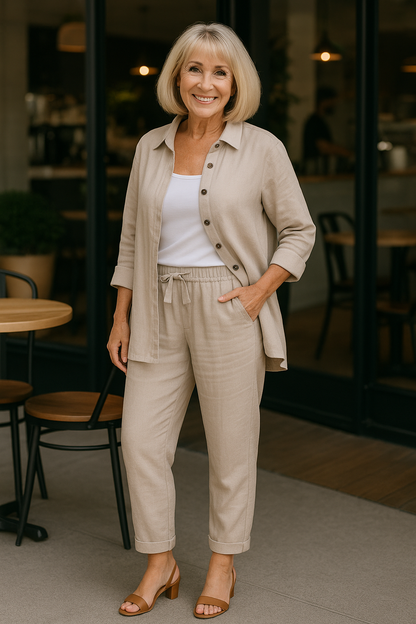 Alondra™ | Set aus Hemd und fließender Hose aus weicher Baumwolle