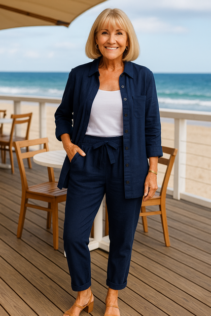 Alondra™ | Set aus Hemd und fließender Hose aus weicher Baumwolle
