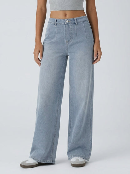 Virelle™ | Jean jambe large bleu azur