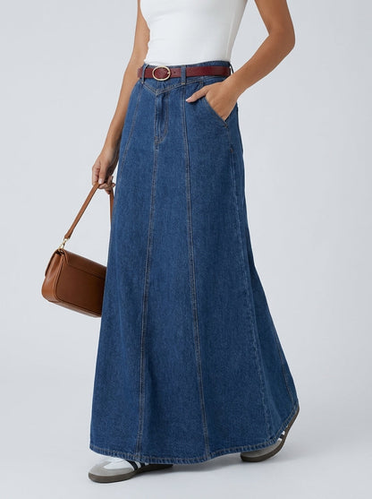 Liorenne™ | Jupe longue en jean taille haute