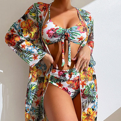 TROPICA™ | MAILLOT 3 PIÈCES TAILLE HAUTE + PARÉO