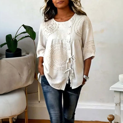 Élodie™ | Lässige Vintage-Bluse mit Print