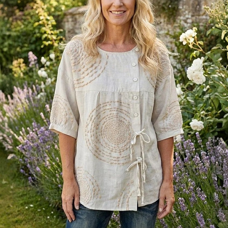 Élodie™ | Lässige Vintage-Bluse mit Print