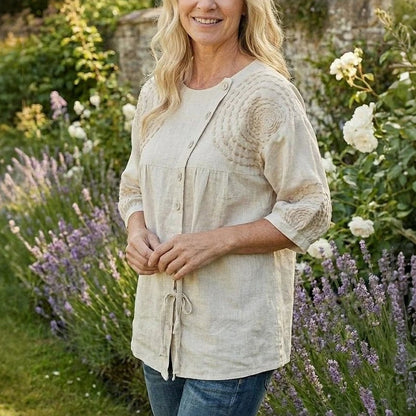 Élodie™ | Lässige Vintage-Bluse mit Print