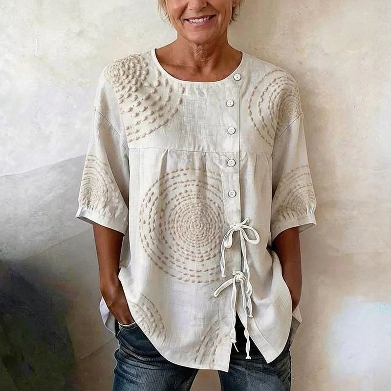 Élodie™ | Lässige Vintage-Bluse mit Print