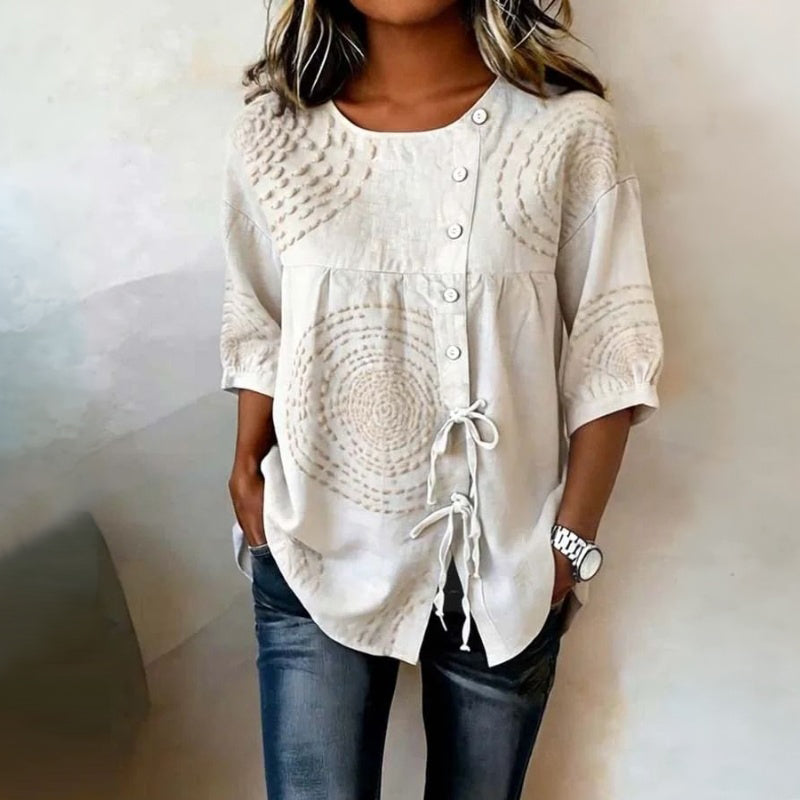 Élodie™ | Lässige Vintage-Bluse mit Print