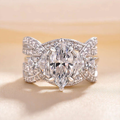 Janina™ | Ensemble fiançailles alliance marquise