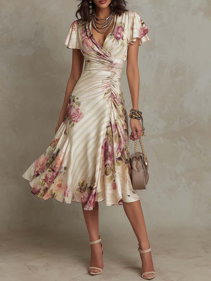 Alba™ | Robe midi portefeuille fleurie