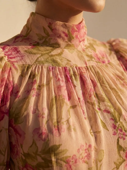 DELFINA™ | ROBE LONGUE FLEURIE EN CHIFFON