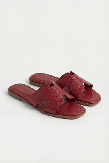 GÉOMÉA™ | SANDALES PLATES EN SIMILICUIR