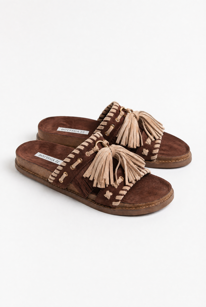 FRANGIA™ | MULE À FRANGES ET TORSADES