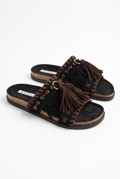 FRANGIA™ | MULE À FRANGES ET TORSADES