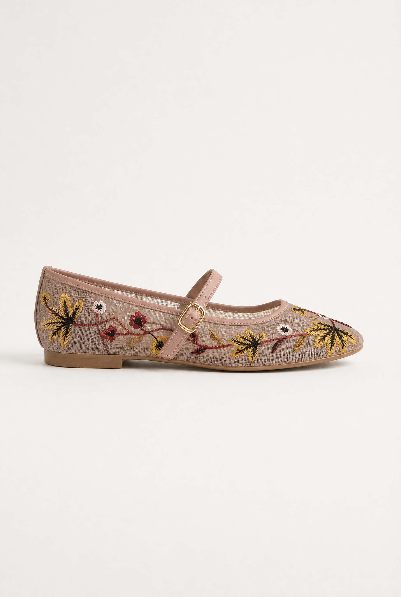 Elkea™ | Ballerines Mary Jane en dentelle brodée