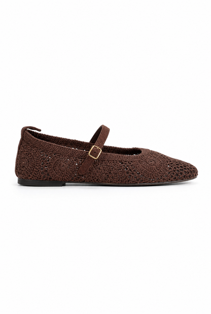 Friedel™ | Ballerine Mary Jane tressée marron