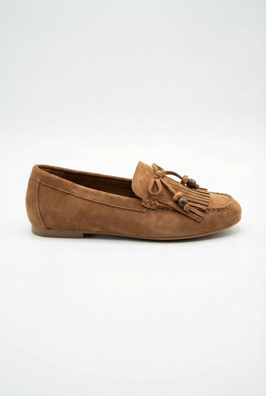 Ulrika™ | Mocassins en éco-suédine à franges