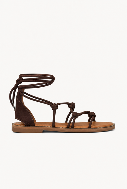 LYSIA™ | SANDALE PLATE À LACETS