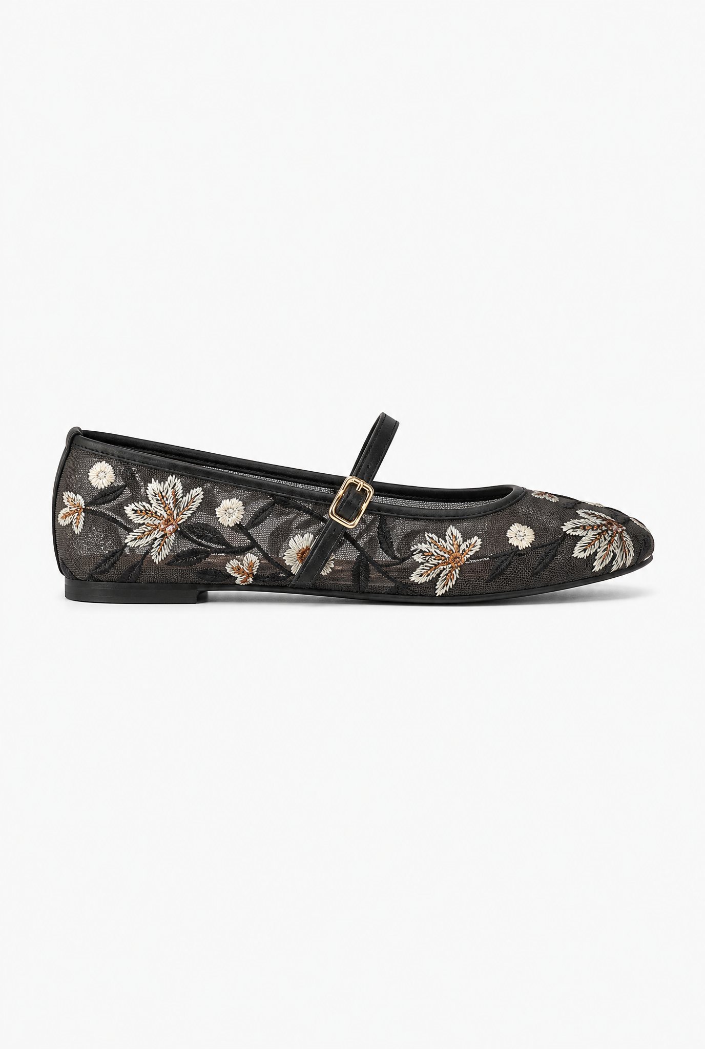 Elkea™ | Ballerines Mary Jane en dentelle brodée