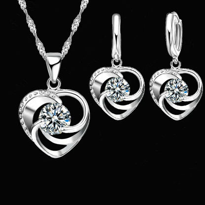 Nanette™ | Collier et boucles d’oreilles cœur en argent sterling