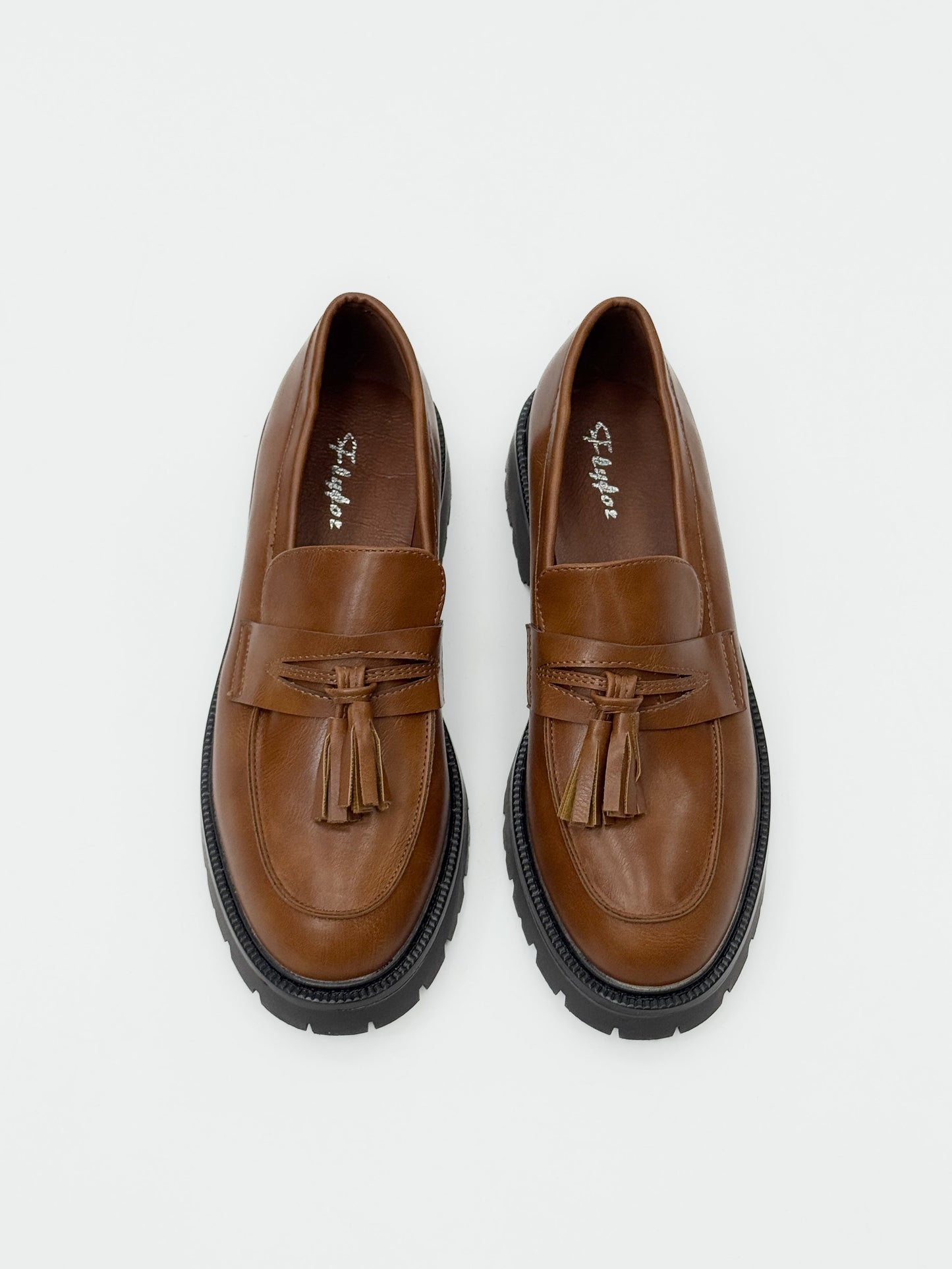 Elira™ | Mocassins marron à pampilles chunky
