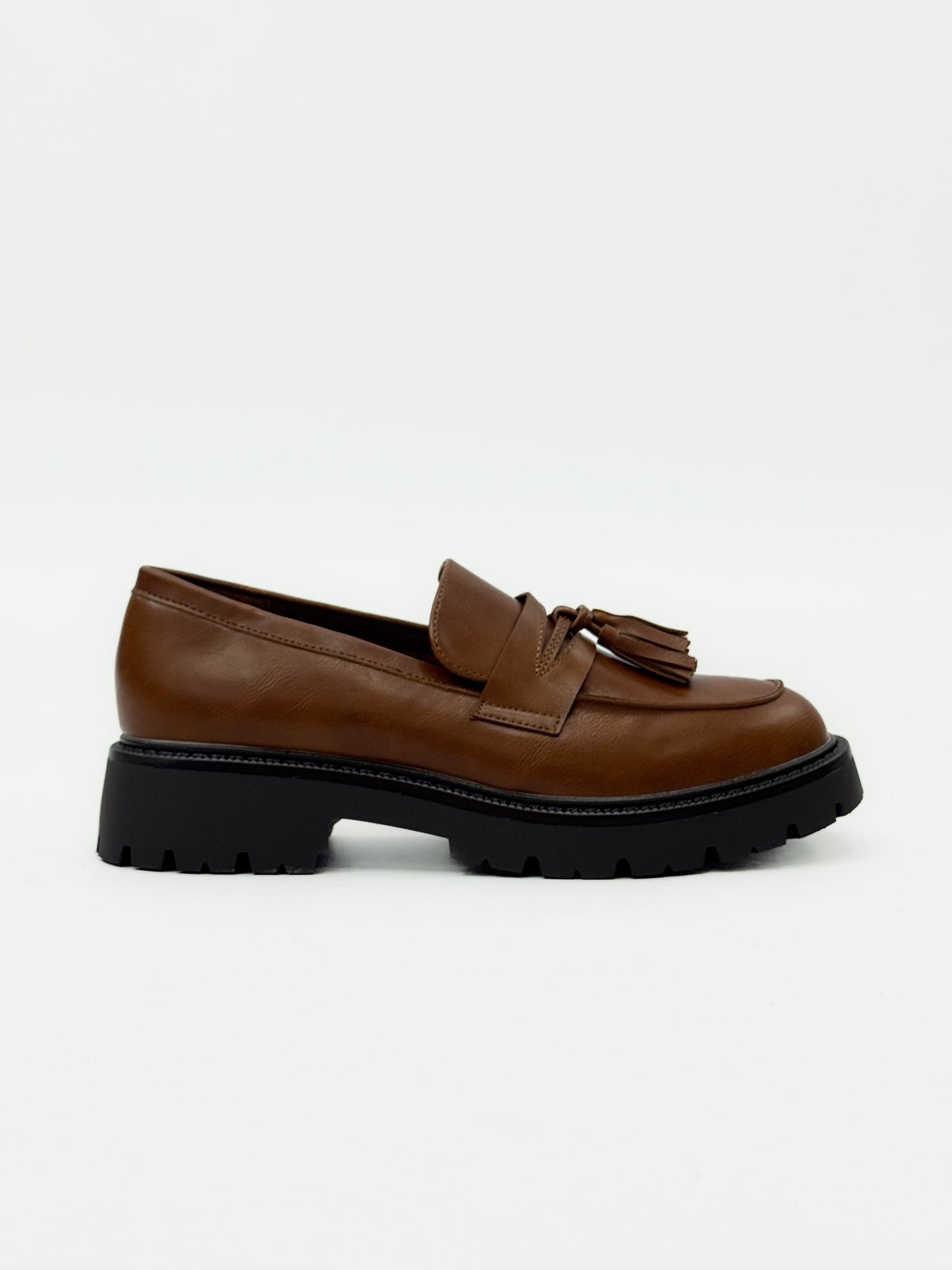 Elira™ | Mocassins marron à pampilles chunky