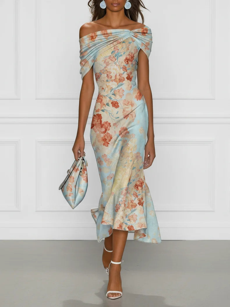 Vittoria™ | Robe sirène midi épaules dénudées