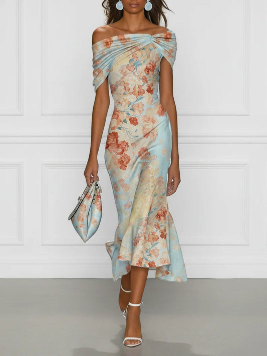 Vittoria™ | Robe sirène midi épaules dénudées
