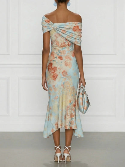 Vittoria™ | Robe sirène midi épaules dénudées