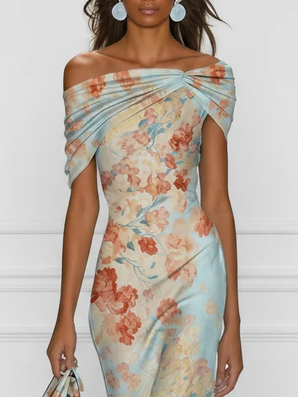Vittoria™ | Robe sirène midi épaules dénudées